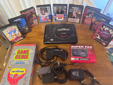 SEGA Genesis Bundle w Games, Wired Controllers, Game Genie, Extra Controller