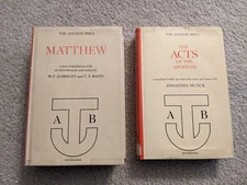 Lot Of 2 The Anchor Bible Commentary: Matthew And The Acts Of The Apostles HC/DJ