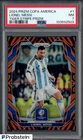 2024 Panini Prizm Copa America Soccer Tiger Stripe Prizm #1 Lionel Messi PSA 7