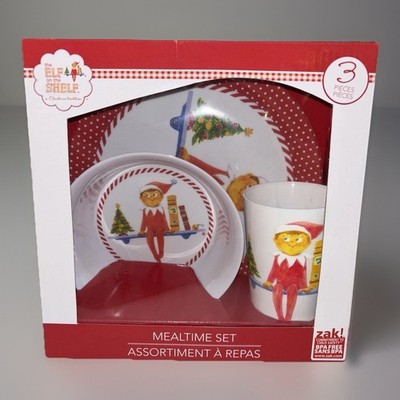 the Elf on the Shelf Mealtime Dinner Set 3 Piece - Plate Bowl & Cup