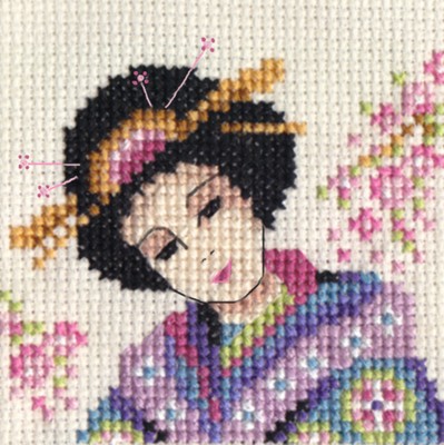 geisha girl cross stitch kit
