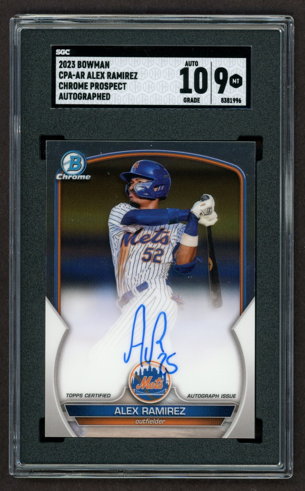 2023 Bowman Chrome Alex Ramirez Auto SGC 10 #CPA-AR New York Mets