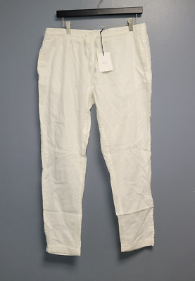 ONIA Ella size Large NWT Linen and Cotton Blend  Pants White