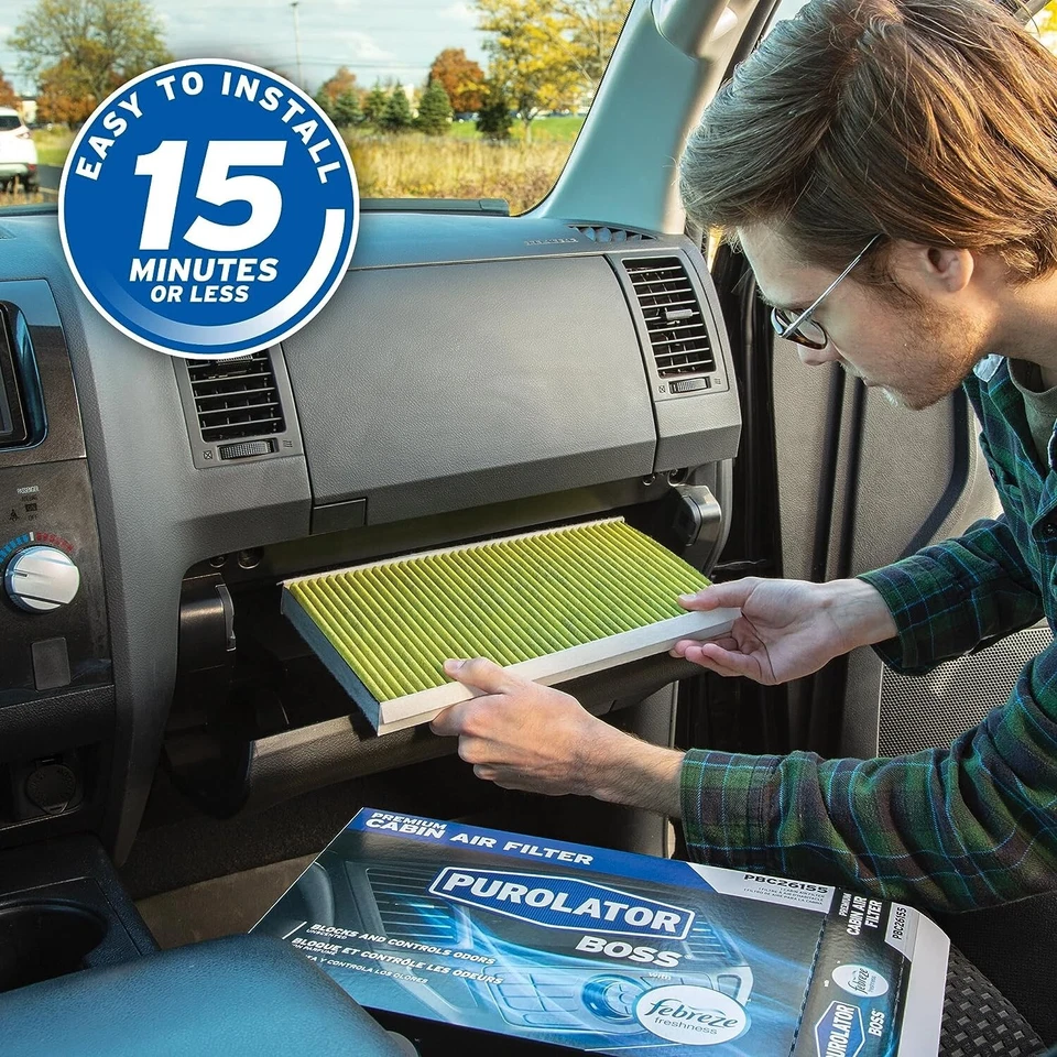 For Volkswagen VW GTI Golf Eos CC Beetle Audi A3 Carbon Fiber Cabin Air Filter - Image 4 of 4