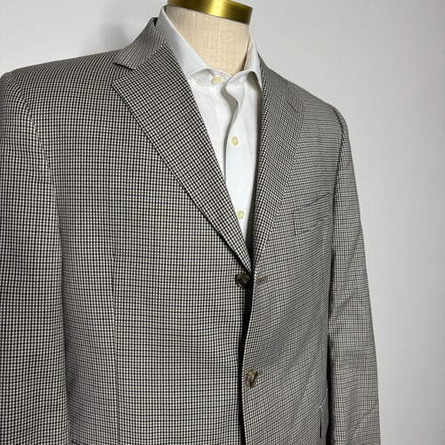 Faconnable Men’s 42R Brown Check Wool Sport Coat Blazer Jacket - Picture 2 of 12