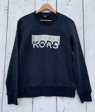 Michael Kors Mens Logo Black Long-sleeved Sweatshirt Size Small NEW