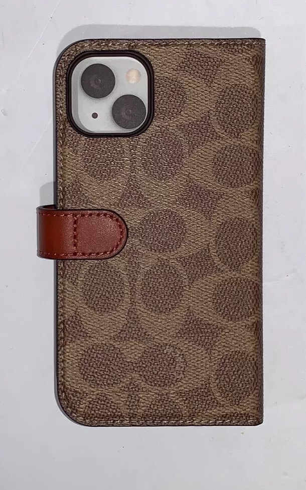 COACH Iphone 11 Folio In Signature Canvas in Brown