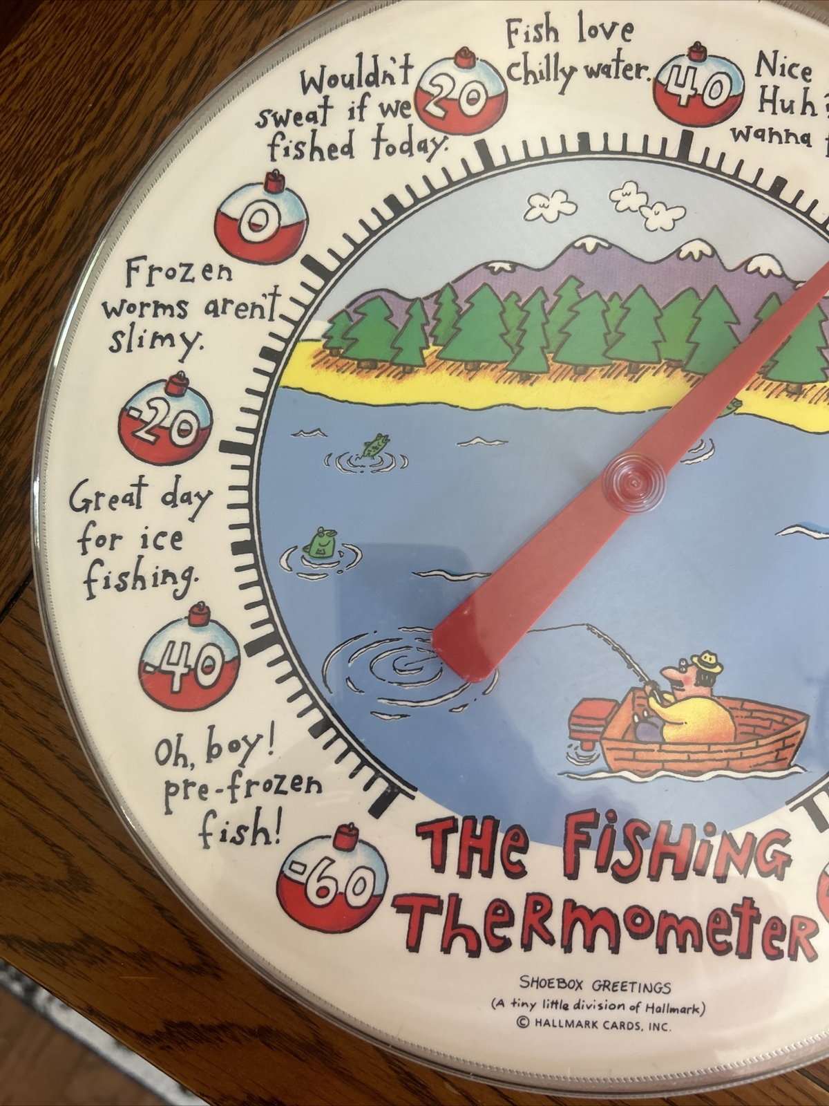 Vintage Shoebox Greetings The Fishing Thermometer Outdoor Thermometer