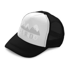 Kids Trucker Hat Colorado Mountains Polyester Boys Caps Girls Caps Adjustable