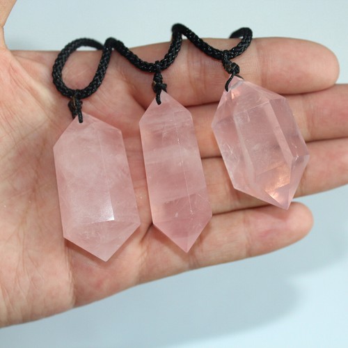 Natural Rose Quartz Crystal Pendulum 