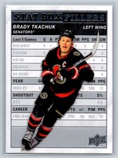 2023-24 Upper Deck #SB-17 Brady Tkachuk Ottawa Senators Stat Box Fillers