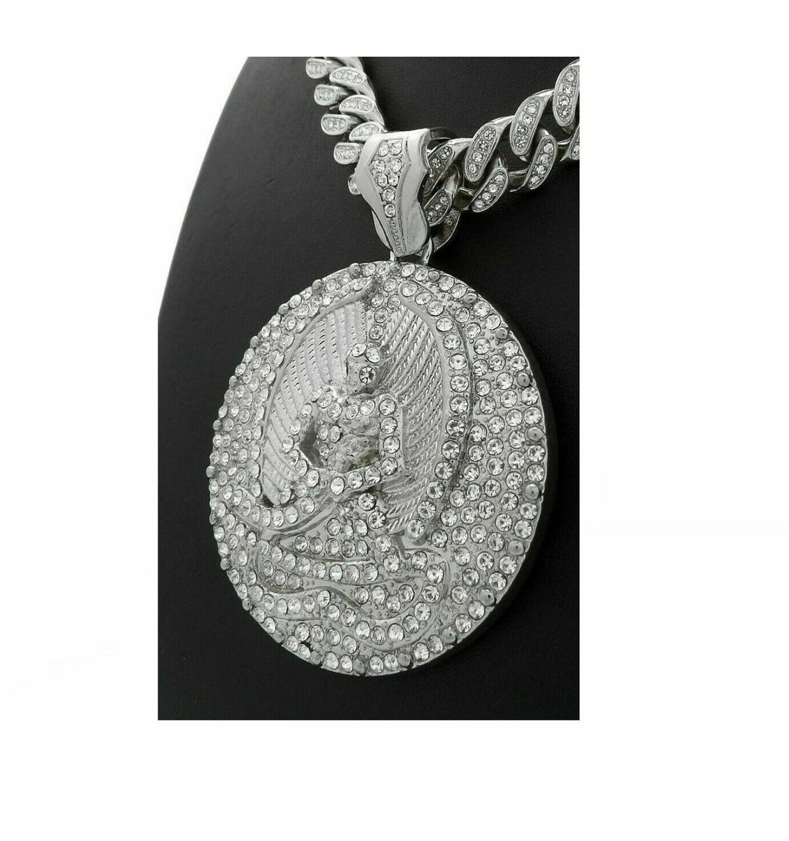 日本未入荷☆KING ICE☆White Gold Euphanasia Necklace BLINGFACTORY Hip Hop Gold Plated Euphanasia Pendant & 6mm 30