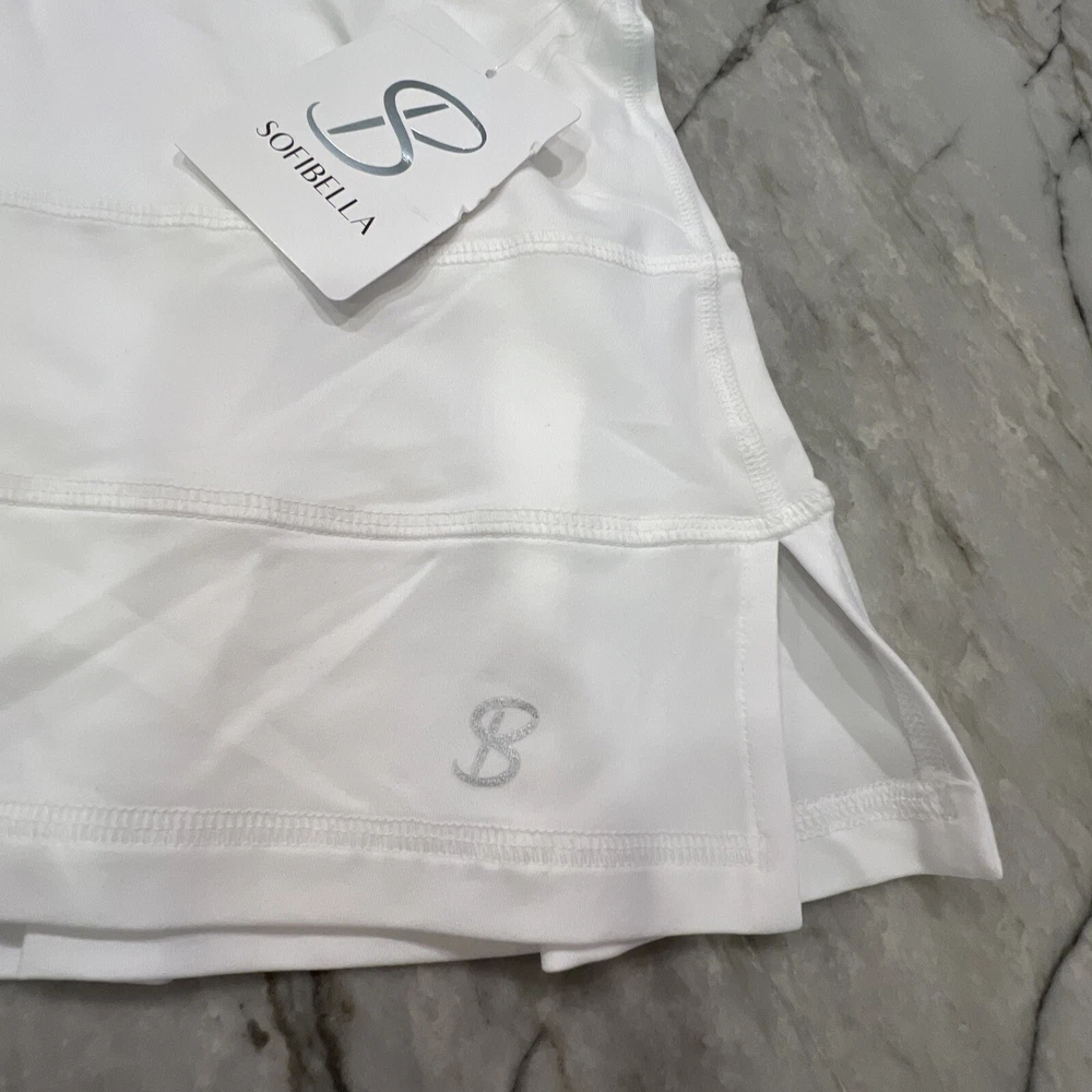 Golf/Tennis Skirt/Skort Sofibella 13" Women's Large White Slimming $70 NWT