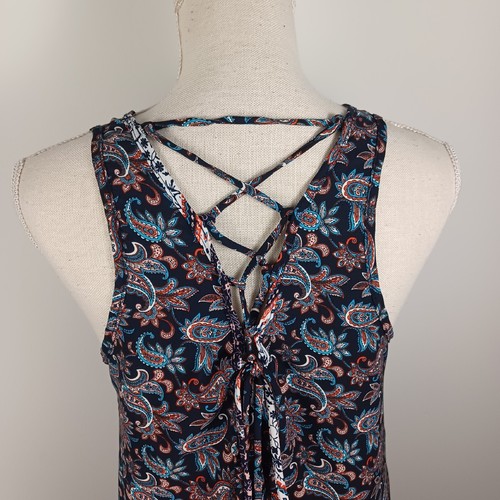 Francescas Alya Paisley Shift Dress Small -Criss Cross Tie Back -Sleeveless - Picture 6 of 14