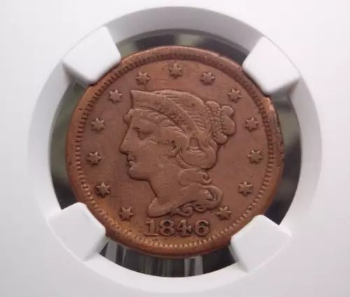 1846 / 1846 Braided Hair Large Cent N-4 *SMALL DATE* 1c NGC VF Details #013