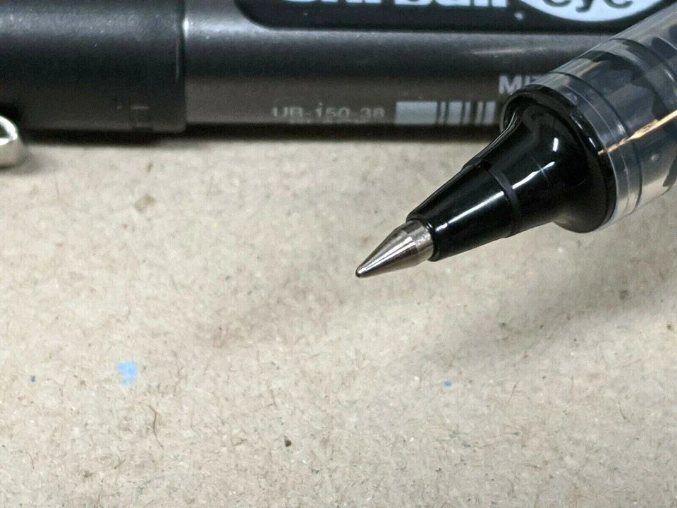 12 x Uni-ball Eye Pigment Ink Roller Ball Pen Black 0.38mm Ultra Micro UB-150 - image 2 of 4