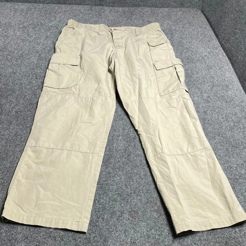 Genuine Gear Men's Beige Pants Straight Leg Cargo Pockets Size W38 L32