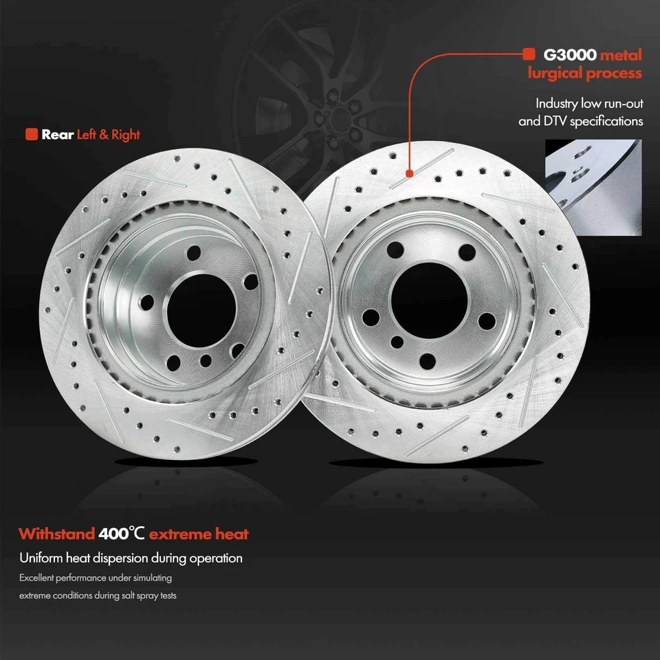 2x Drilled Brake Rotors for BMW 228i 320i xDrive 428i Gran Coupe 328i 300mm Rear - Image 4 of 4