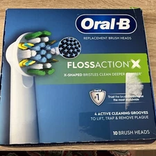 ORAL-B Toothbrush Replacement Brush Heads FLOSSACTION X 8 Brush Heads NEW
