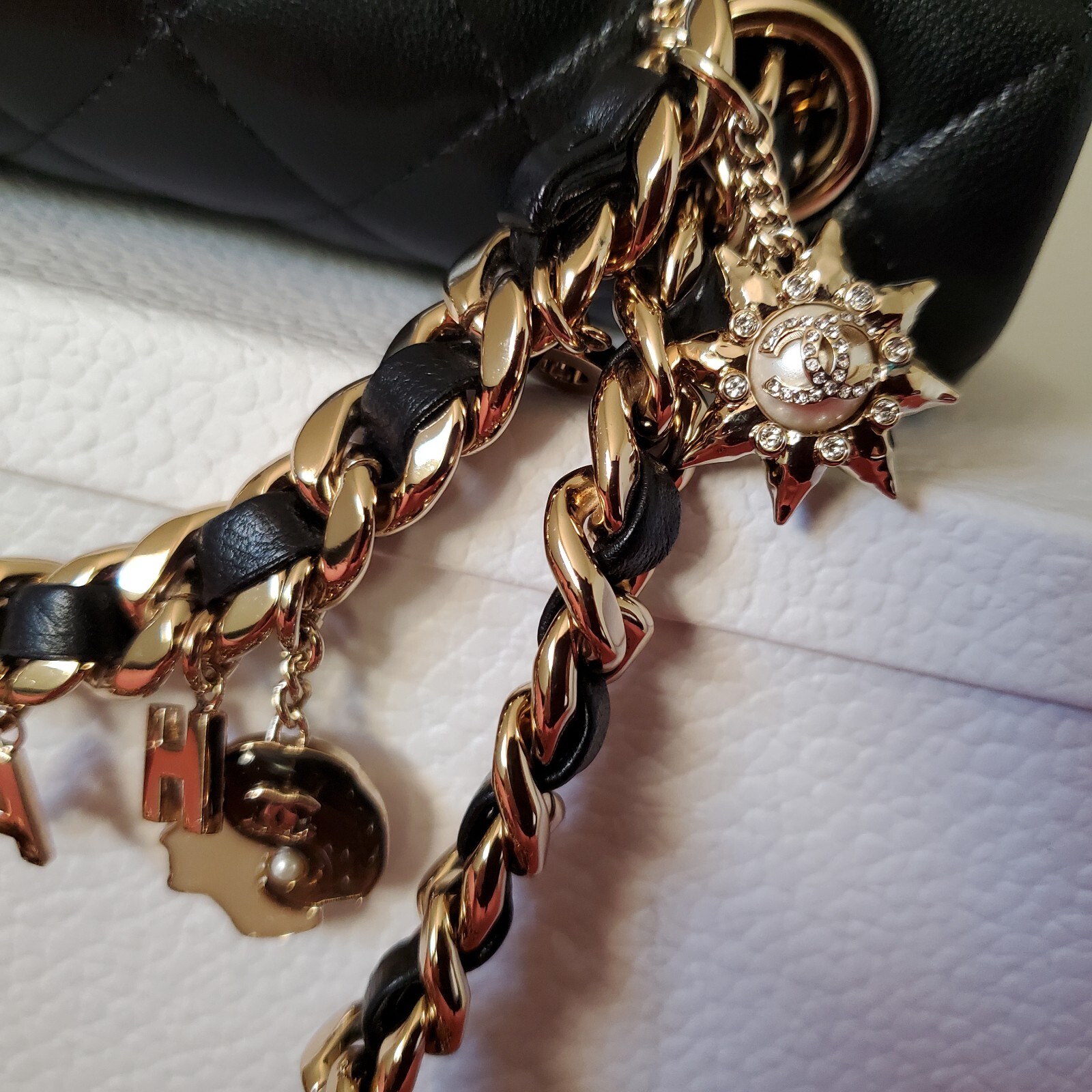 Chanel Classic mini Rectangular black Lambskin Co… - image 16