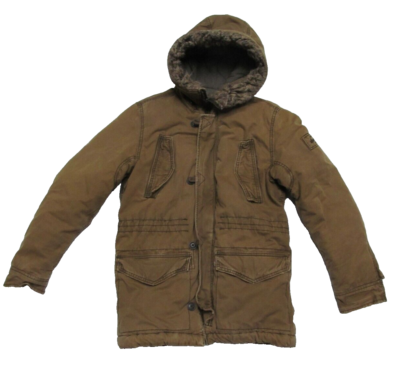 Abercrombie & Fitch Wilcox Jacket Parka Faux Fur Hood Distressed