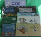 1990 thru 1998 Annual US Mint Uncirculated P and D Lot of 9 Sets with 91 Coins