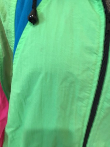 Vintage 1980s neon fluro pink green blue sport athletic ski hike outdoor jacket - Picture 3 of 13