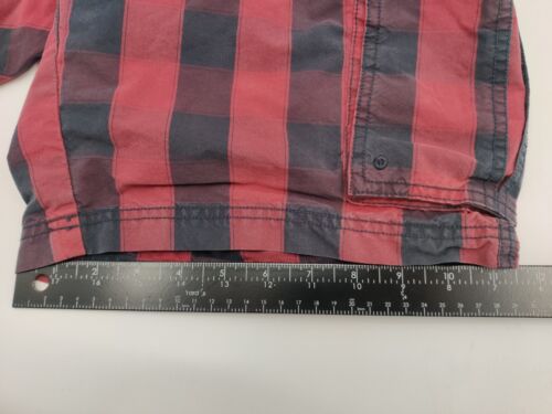 LL Bean Shorts Mens Size 32W Short Plaid Swim Trunks VTG 90s Red Black - Picture 10 of 11