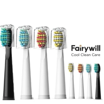 Fairywill Electric Toothbrush Replacement Heads for 507 508 Soft Or Hard Bristle