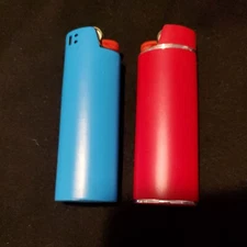 Vtg Lighter Case Red Blue Metal Enamel Western Retro Lot Cover Holders for Bic