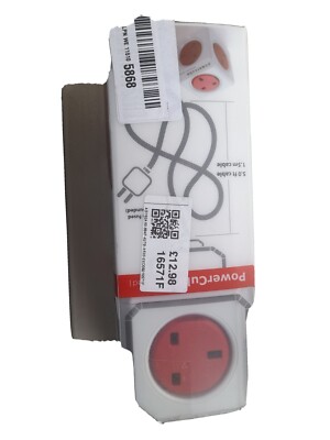 4-fach Elektro Verlängerungskabel Power Cube Steckdose mit 2 USB Ports/1,5m Kabel rot