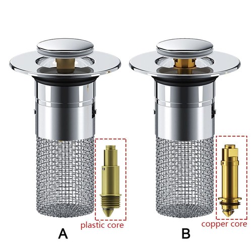 Filtro de desagüe emergente de acero inoxidable anti-obstrucción lavabo colador accesorios de baño - Imagen 2 de 26