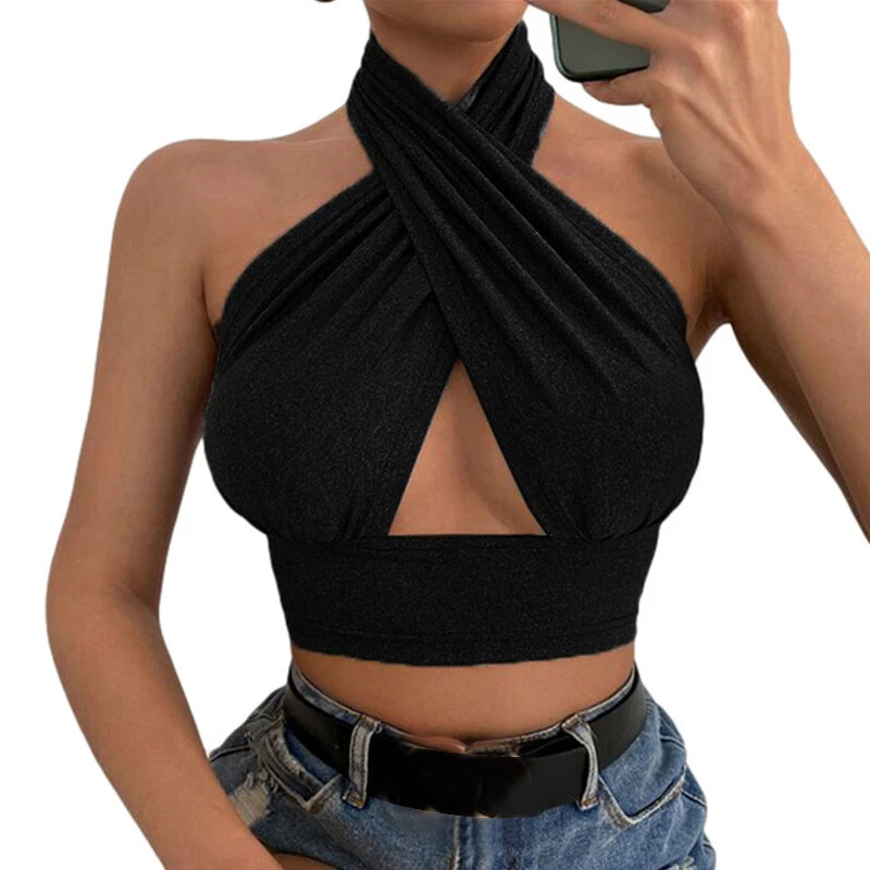 Halter neck deals backless top