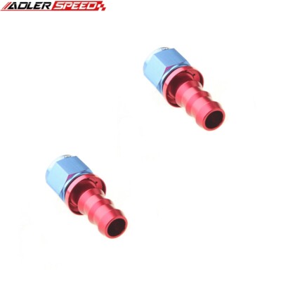 2PCS AN-10 10AN Aluminum Straight Hose End Push-on Fitting Adapter Red/Blue US.