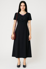 Talbots Petites sz 8P Maxi Dress Burnout Velvet Top Beaded Empire Waist Y2K Silk