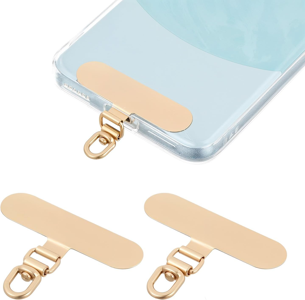 Rotatable 360° 2Pcs Metal Phone Tether Tab Universal Phone Lanyard Patch  without