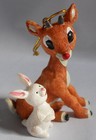 Kurt Adler RUDOLPH Red-nosed Reindeer White Bunny Christmas Ornament Misfit Toy — photo 1