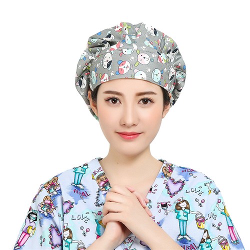 Animals Printed Scrubs Cap Hat Floral Printing Hat Work Accessories Women Men's - Picture 36 of 115