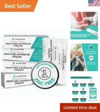 Comfortable 12-Hour Hold Denture Adhesive Cream with Easy Apply Nozzle, 5-Pack