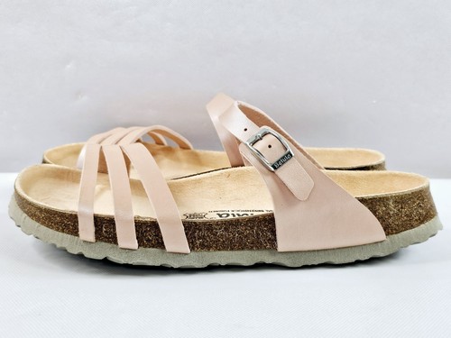 Betula By Birkenstock Iris Women's Sz 10 Strappy Sandals Pink Cork New No Box - Picture 5 of 16