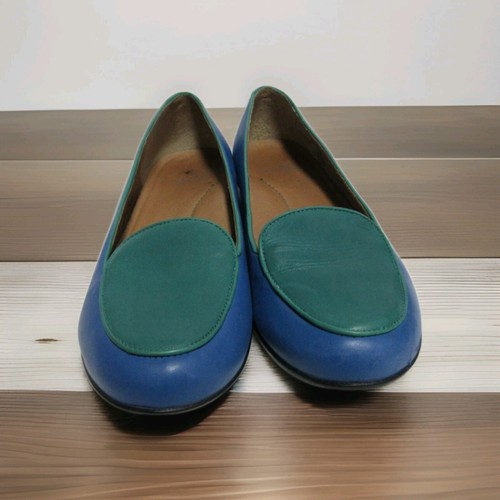 Dansko Nastacia Nappa Blue/Green Leather Flat Loafer Shoes W/Size 38 US 7.5/8 - Picture 2 of 9