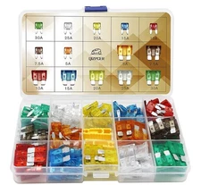 Qizpcer 140 Pcs Fuses Automotive Kit -Blade Auto Fuse Assortment Standard & Mini