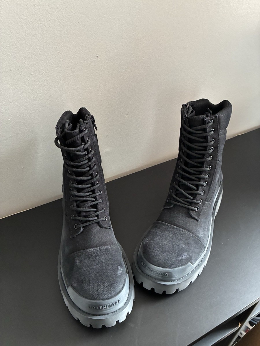Balenciaga Black Combat Strike Boots Men's Size 44 EU | eBay