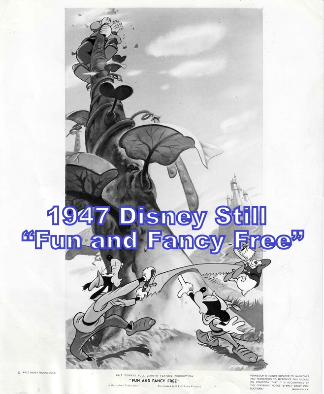 1947 DISNEY CARTOON-VINTAGE ORIGINAL STILL 8X10 SHEET-"FUN & FANCY FREE" CAPTION