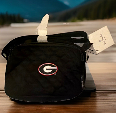 Vera Bradley NCAA Georgia Bulldogs G Logo Black Small Crossbody Zip Bag