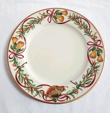 Vintage Royal Gallery QUEENSBERRY Dinner Plate ~ 11”  Christmas Pears Ribbon