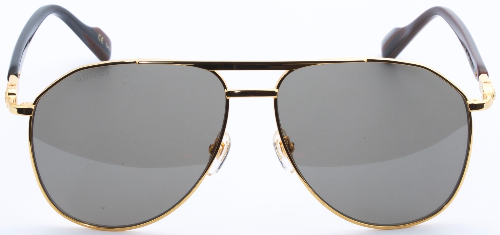 Brand New Authentic Gucci Brown Gold High Bridge Fit GG1220 S 002 Sunglass