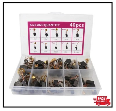 Electric Motor Carbon Brushes 40Pcs 10 Different Models of Carbon Brushes Suitab