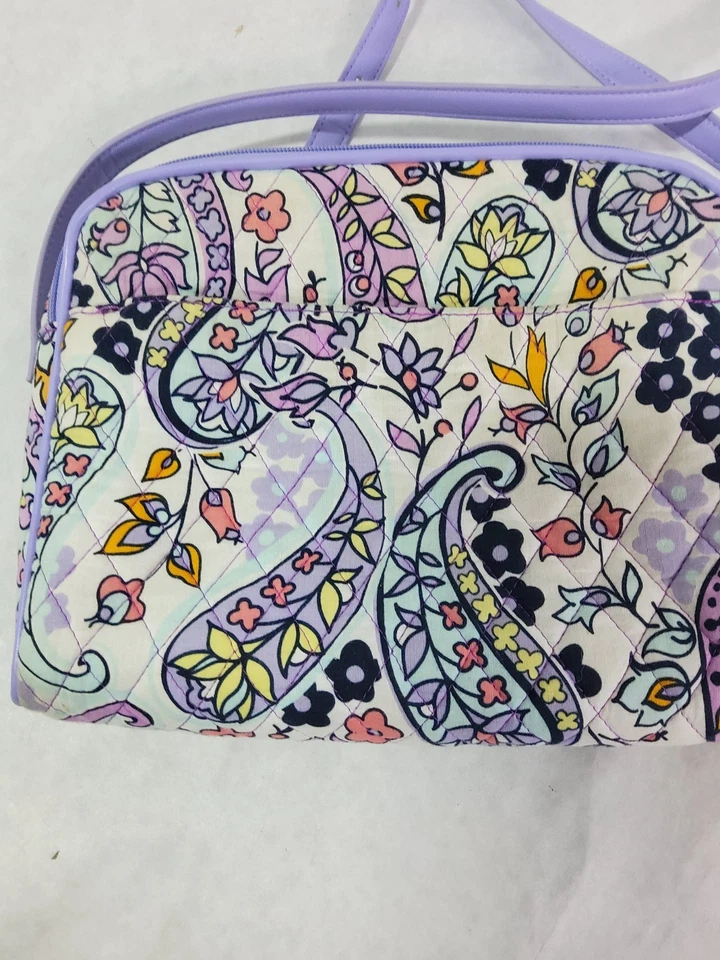 Vera Bradley Purple Paisley And Floral Pattern Quilted Soft Crossbody Bag - Image 4 of 4