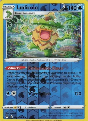 Ludicolo Holo Rare SWSH07: Evolving Skies 034/203 NM